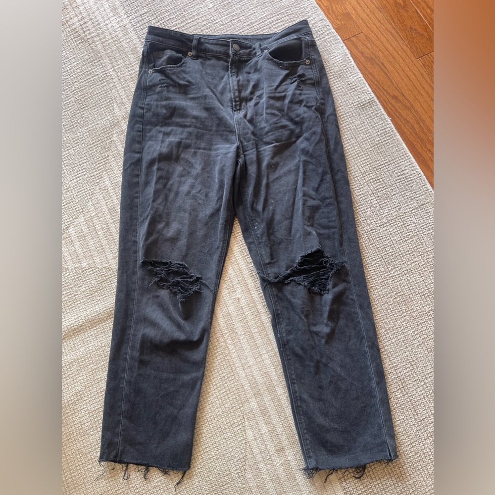 American Eagle Mom Straight Black Jeans
